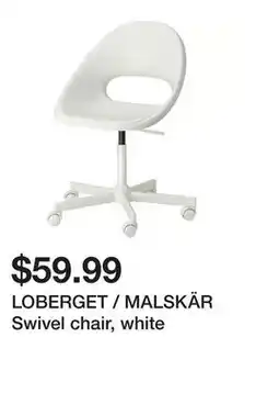 Ikea LOBERGET / MALSKÄR Swivel chair, white offer