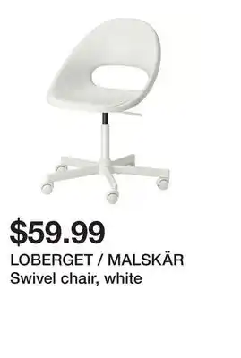 Ikea LOBERGET / MALSKÄR Swivel chair, white offer