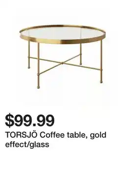 Ikea TORSJÖ Coffee table, gold effect/glass offer