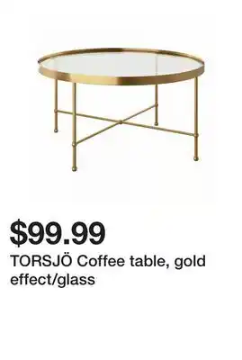 Ikea TORSJÖ Coffee table, gold effect/glass offer