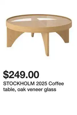 Ikea STOCKHOLM 2025 Coffee table, oak veneer glass offer
