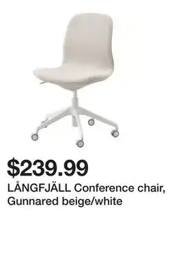 Ikea LÅNGFJÄLL Conference chair, Gunnared beige/white offer