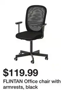 Ikea FLINTAN Office chair with armrests, black offer