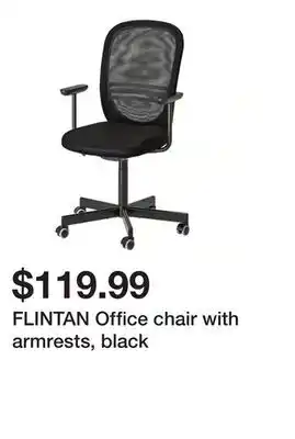 Ikea FLINTAN Office chair with armrests, black offer