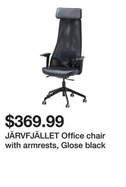 Ikea JÄRVFJÄLLET Office chair with armrests, Glose black offer