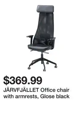 Ikea JÄRVFJÄLLET Office chair with armrests, Glose black offer