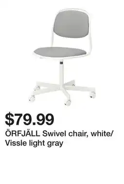 Ikea ÖRFJÄLL Swivel chair, white/Vissle light gray offer