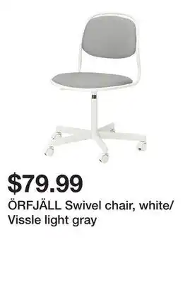 Ikea ÖRFJÄLL Swivel chair, white/Vissle light gray offer