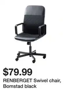 Ikea RENBERGET Swivel chair, Bomstad black offer
