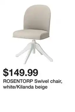 Ikea ROSENTORP Swivel chair, white/Kilanda beige offer