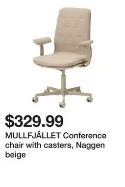 Ikea MULLFJÄLLET Conference chair with casters, Naggen beige offer