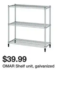 Ikea OMAR Shelf unit, galvanized offer