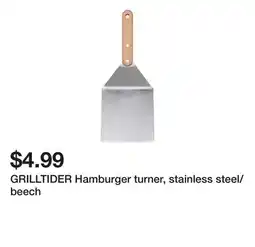 Ikea GRILLTIDER Hamburger turner, stainless steel/beech offer
