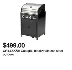 Ikea GRILLSKÄR Gas grill, black/stainless steel outdoor offer