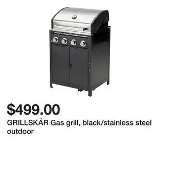 Ikea GRILLSKÄR Gas grill, black/stainless steel outdoor offer
