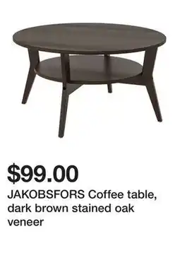 Ikea JAKOBSFORS Coffee table, dark brown stained oak veneer offer