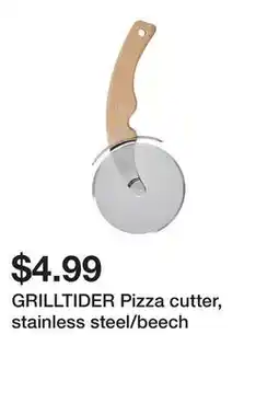Ikea GRILLTIDER Pizza cutter, stainless steel/beech offer