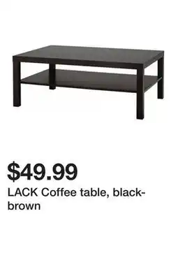 Ikea LACK Coffee table, black-brown offer