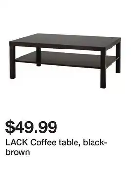 Ikea LACK Coffee table, black-brown offer