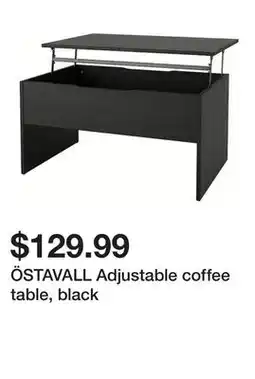 Ikea ÖSTAVALL Adjustable coffee table, black offer