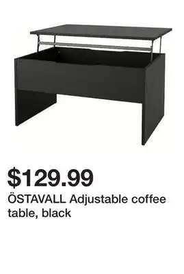Ikea ÖSTAVALL Adjustable coffee table, black offer