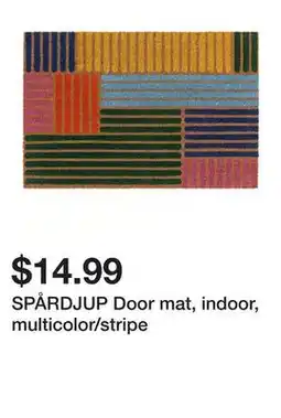 Ikea SPÅRDJUP Door mat, indoor, multicolor/stripe offer