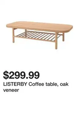 Ikea LISTERBY Coffee table, oak veneer offer