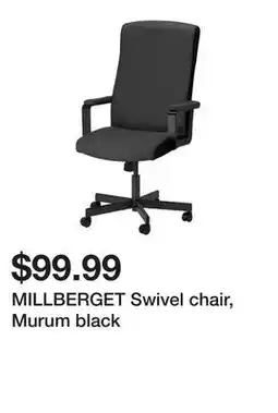 Ikea MILLBERGET Swivel chair, Murum black offer