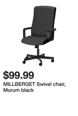 Ikea MILLBERGET Swivel chair, Murum black offer