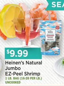 Heinen's Heinen's Natural Jumbo EZ-Peel Shrimp offer
