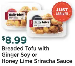 Heinen's Breaded Tofu with Ginger Soy or Honey Lime Sriracha Sauce offer