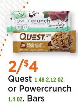 Heinen's Quest 1.48-2.12 OZ. or Powercrunch 1.4 OZ Bars offer