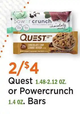 Heinen's Quest 1.48-2.12 OZ. or Powercrunch 1.4 OZ Bars offer