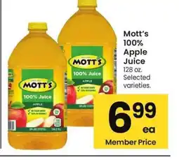 Albertsons Mott's 100% Apple Juice - 128 oz. Selected varieties offer