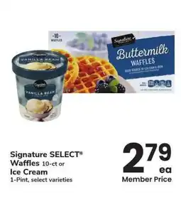 Albertsons Signature SELECT Waffles 10-ct or Ice Cream 1-Pint - select varieties offer