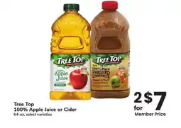 Albertsons Tree Top 100% Apple Juice or Cider - 64 - oz, select varieties offer
