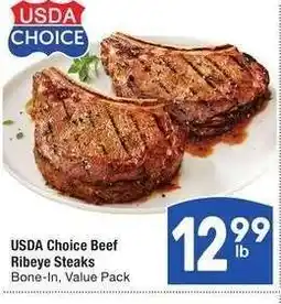 Albertsons USDA Choice Beef Ribeye Steaks - Bone - In, Value Pack offer