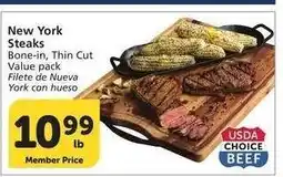 Albertsons New York Steaks - Bone - in, Thin Cut Value pack offer