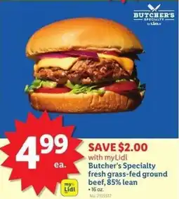 Lidl Butcher's Specialty fresh grass-fed ground beef 85% lean offer