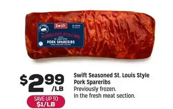 Grocery Outlet Swift Seasoned St. Louis Style Pork Spareribs offer