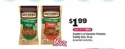 Grocery Outlet Snyder's of Hanover Pretzels, Family Size offer