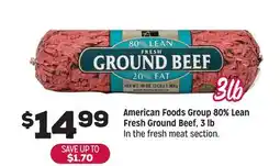 Grocery Outlet American Foods Group 80% Lean Fresh Ground Beef, 3 lb offer