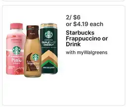 Walgreens Starbucks Frappuccino or Drink offer