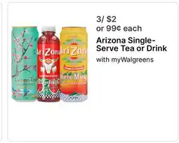 Walgreens Arizona Single-Serve Tea or Drink offer