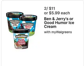 Walgreens Ben & Jerry's or Good Humor Ice Cream offer