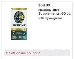 Walgreens Neuriva Ultra Supplements, 60 ct offer