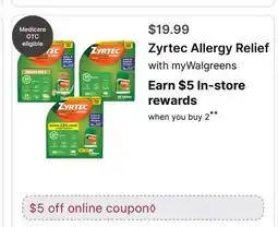 Walgreens Zyrtec Allergy Relief offer