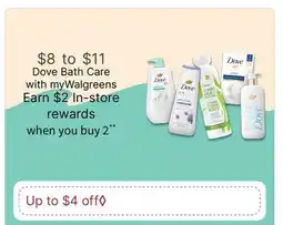 Walgreens Dove Bath Care offer