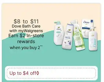 Walgreens Dove Bath Care offer