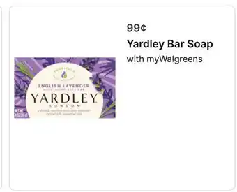 Walgreens Yardley Bar Soap offer